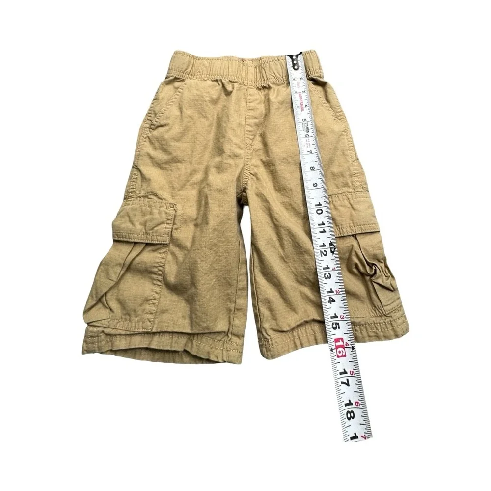 The Children's Place Cargo Shorts Boys 8 Slim Tan Khaki Pull On Elastic Waist